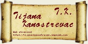 Tijana Kanostrevac vizit kartica